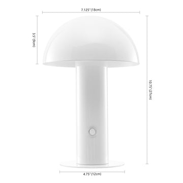 Boletus 10.75" Contemporary Bohemian Rechargeable/Cordless Iron Integrated LED Mushroom Table Lamp - JONATHAN Y